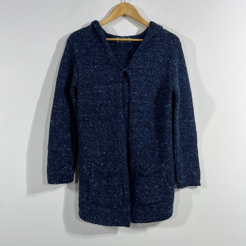 525 America Granola Grunge Coastal Hooded Cardigan Wool Sweater Women Small
